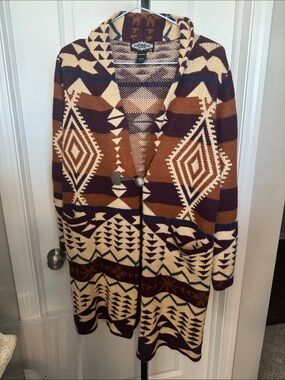 Olivers Cream Brown Purple Aztec Knit Cardigan